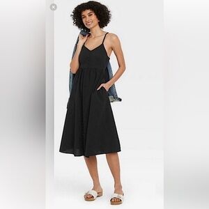 Universal Thread Black Linen Midi Dress